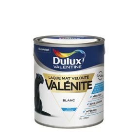 Peinture laque pour boiseries Valénite Dulux Valentine mat blanc 2L