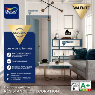 Peinture laque pour boiseries Valénite Dulux Valentine satin anthracite 0,5L