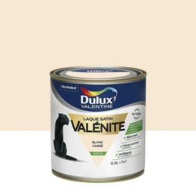 Peinture laque pour boiseries Valénite Dulux Valentine satin blanc cassé 0,5L