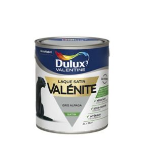 Peinture laque pour boiseries Valénite Dulux Valentine satin gris alpaga 2L