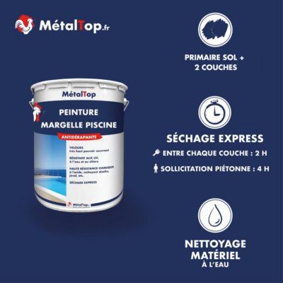 Peinture Margelle Piscine - Ivoire - Ton pierre - RAL 1015 - 5 L - Métaltop
