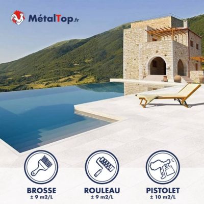 Peinture Margelle Piscine - Ivoire - Ton pierre - RAL 1015 - 5 L - Métaltop