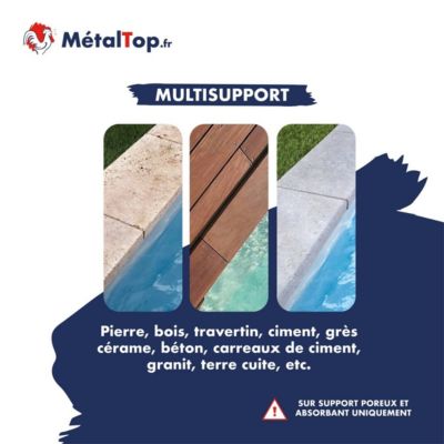 Peinture Margelle Piscine - Ivoire - Ton pierre - RAL 1015 - 5 L - Métaltop