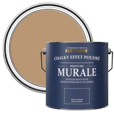 Peinture Marron pour Murs et Plafonds mat profond Chalky - RUST-OLEUM - Argile 2,5L