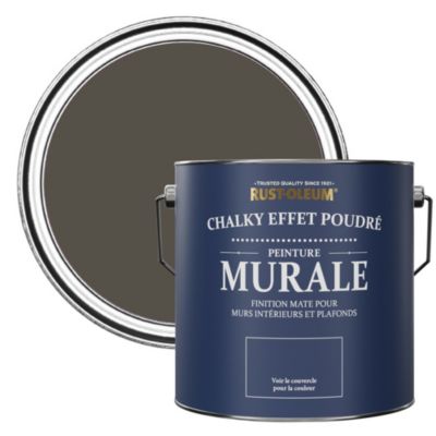 Peinture Marron pour Murs et Plafonds mat profond Chalky - RUST-OLEUM - Brun Terre 2,5L