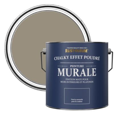 Peinture Marron pour Murs et Plafonds mat profond Chalky - RUST-OLEUM - Cacao 2,5 L