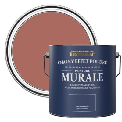 Peinture Marron pour Murs et Plafonds mat profond Chalky - RUST-OLEUM - Saumon 2,5 L
