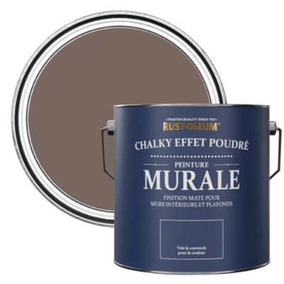 Peinture Marron pour Murs et Plafonds mat profond Chalky - RUST-OLEUM - Torrent 2,5 L