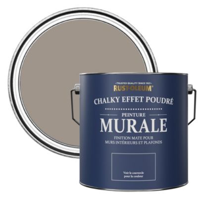 Peinture Marron pour Murs et Plafonds mat profond Chalky - RUST-OLEUM - Truffe 2,5 L