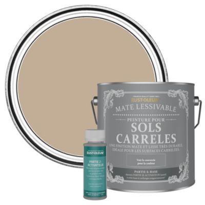 Peinture Marron pour Sols Carrelés Mate Lessivable - RUST-OLEUM - Caramel Salé 2,5 L