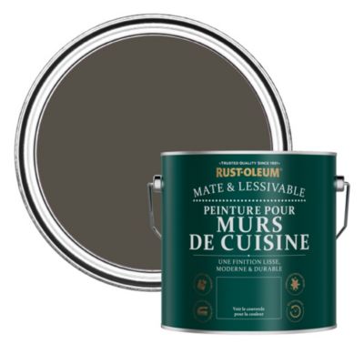 Peinture Marron Résistante aux projections et lessivable pour Murs de Cuisine, Mate - RUST-OLEUM - Brun Terre 2,5 L