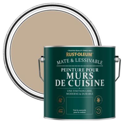 Peinture Marron Résistante aux projections et lessivable pour Murs de Cuisine, Mate - RUST-OLEUM - Caramel Salé 2,5 L