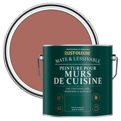 Peinture Marron Résistante aux projections et lessivable pour Murs de Cuisine, Mate - RUST-OLEUM - Saumon 2,5 L