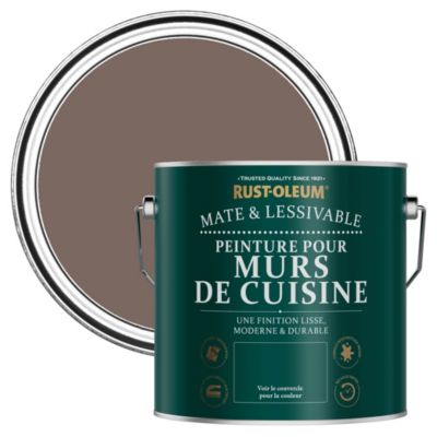 Peinture Marron Résistante aux projections et lessivable pour Murs de Cuisine, Mate - RUST-OLEUM - Torrent 2,5 L