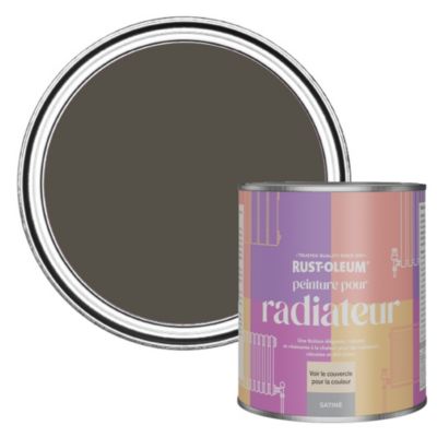 Peinture Marron Résistante à la chaleur pour Radiateur, Finition Satinée - RUST-OLEUM - Brun Terre 750ml