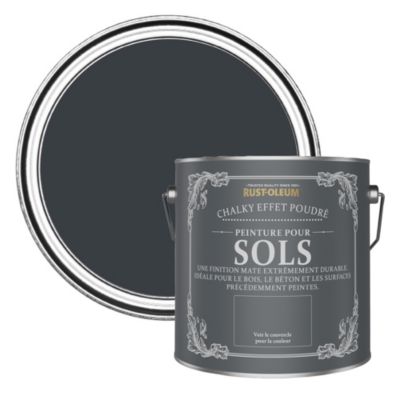 Peinture Mate Grise pour Sols en bois ou béton Chalky - RUST-OLEUM - Anthracite (RAL 7016) 2,5L