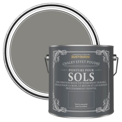 Peinture Mate Grise pour Sols en bois ou béton Chalky - RUST-OLEUM - Béton 2,5 L