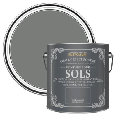 Peinture Mate Grise pour Sols en bois ou béton Chalky - RUST-OLEUM - Gris Ombre 2,5 L
