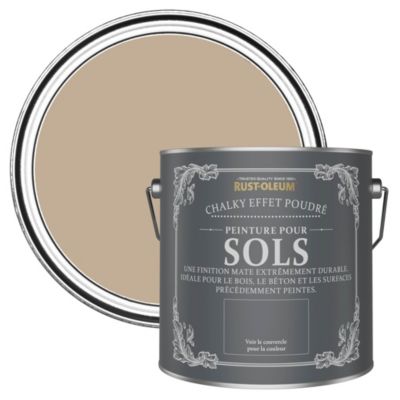Peinture Mate Marron pour Sols en bois ou béton Chalky - RUST-OLEUM - Caramel Salé 2,5 L