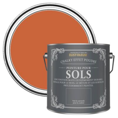 Peinture Mate Orange pour Sols en bois ou béton Chalky - RUST-OLEUM - Thé Chaï 2,5 L