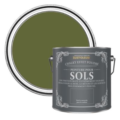 Peinture Mate Verte pour Sols en bois ou béton Chalky - RUST-OLEUM - Jasper 2,5L