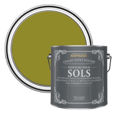 Peinture Mate Verte pour Sols en bois ou béton Chalky - RUST-OLEUM - Olive marinée 2,5L