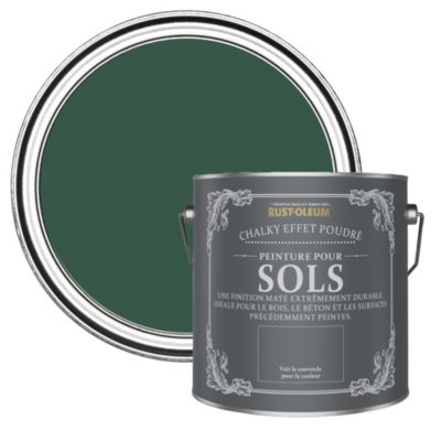 Peinture Mate Verte pour Sols en bois ou béton Chalky - RUST-OLEUM - Pinède 2,5L