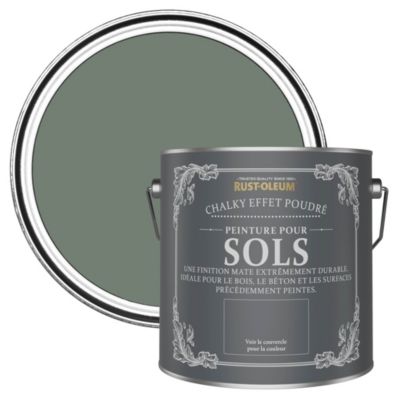Peinture Mate Verte pour Sols en bois ou béton Chalky - RUST-OLEUM - Sérénité 2,5 L