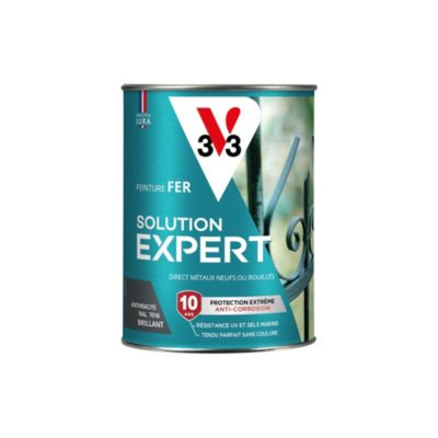Peinture métal anti-rouille Solution expert anthracite brillant V33 0,25L