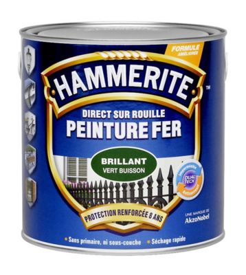 Peinture métal direct sur rouille Hammerite brillant laqué vert buisson 0,75L