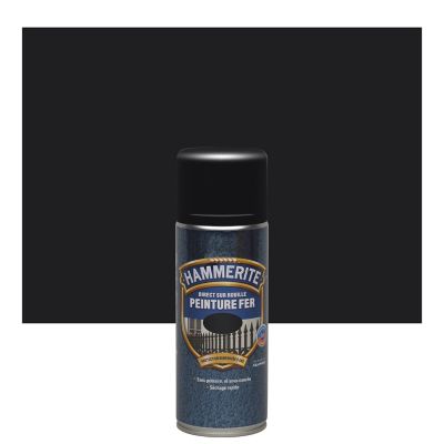 Peinture métal direct sur rouille Hammerite satin noir 400ml