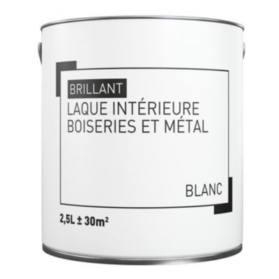 Peinture métal et bois brillant blanc 2,5L