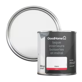 Peinture métal et bois GoodHome brillant blanc 500ml