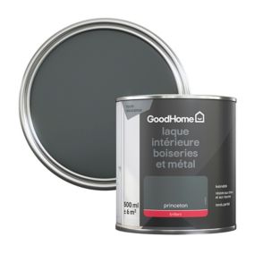 Peinture métal et bois GoodHome brillant gris Princeton 500ml