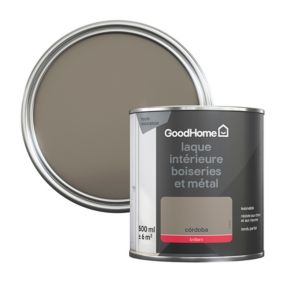 Peinture métal et bois GoodHome brillant marron 500ml