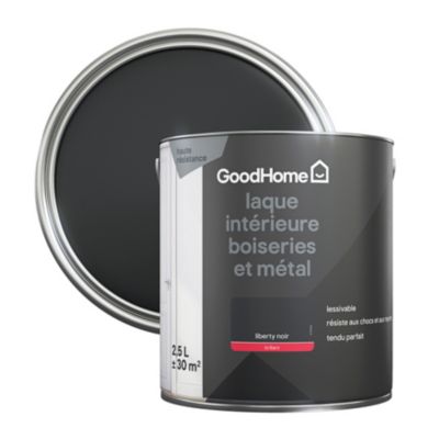 Peinture métal et bois GoodHome brillant noir 2,5L