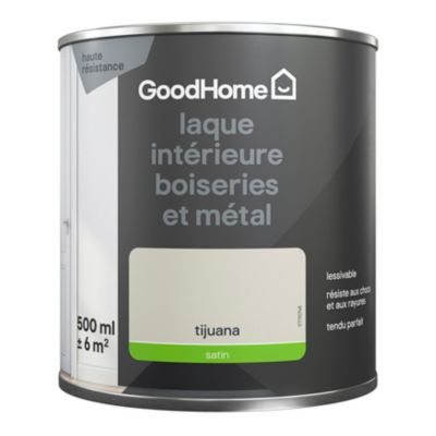 Peinture métal et bois GoodHome satin beige 500ml