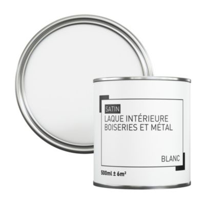 Peinture métal et bois satin blanc 500ml