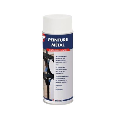 Peinture Metal - Metaltop -  Blanc pur - Bombe 400mL