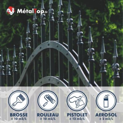 Peinture Metal - Metaltop -  Gris anthracite - Pot 15L