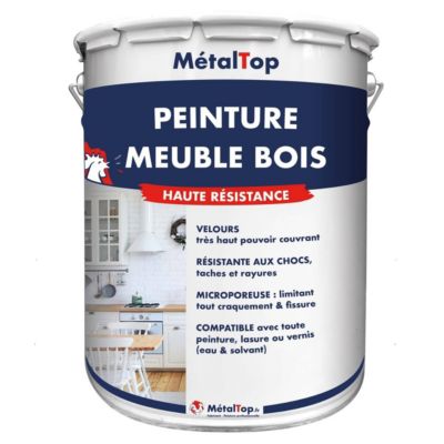 Peinture Meuble Bois - Blanc pur - RAL 9010 - 1 L - Métaltop