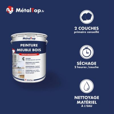 Peinture Meuble Bois - Blanc pur - RAL 9010 - 1 L - Métaltop