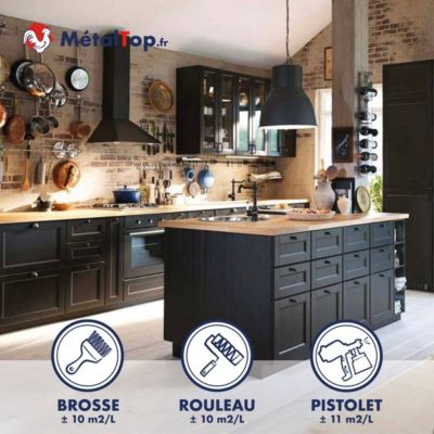 Peinture Meuble Bois - Blanc pur - RAL 9010 - 1 L - Métaltop