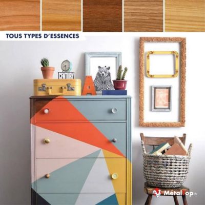 Peinture Meuble Bois - Blanc pur - RAL 9010 - 1 L - Métaltop