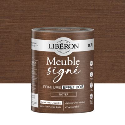 Peinture Meuble Signé effet bois Libéron marron noyer mat 0,70 L