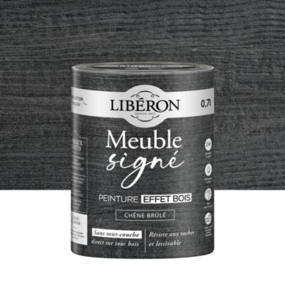 Peinture Meuble Signé effet bois Libéron noir chêne brûlé mat 0,70 L