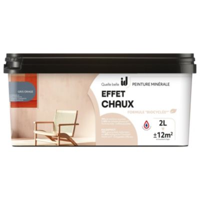 PEINTURE MINÉRALE EFFET CHAUX GRIS ORAGE 2L - ID PARIS