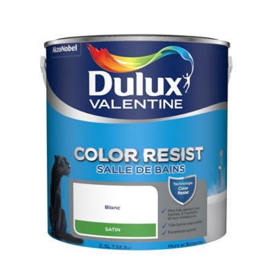 Peinture Monocouche Salle De Bains Dulux Valentine Color Resist Blanc Satin 2 5l Castorama