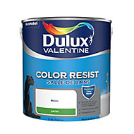 Peinture monocouche salle de bains Dulux Valentine Color Resist blanc satin 2,5L
