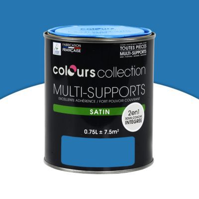 Peinture multi-supports Bleu capri Satin 0,75L | Castorama